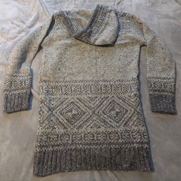 Aran Sweater Market Hooded Coatigan 100% Wool - Picture 3 of 5